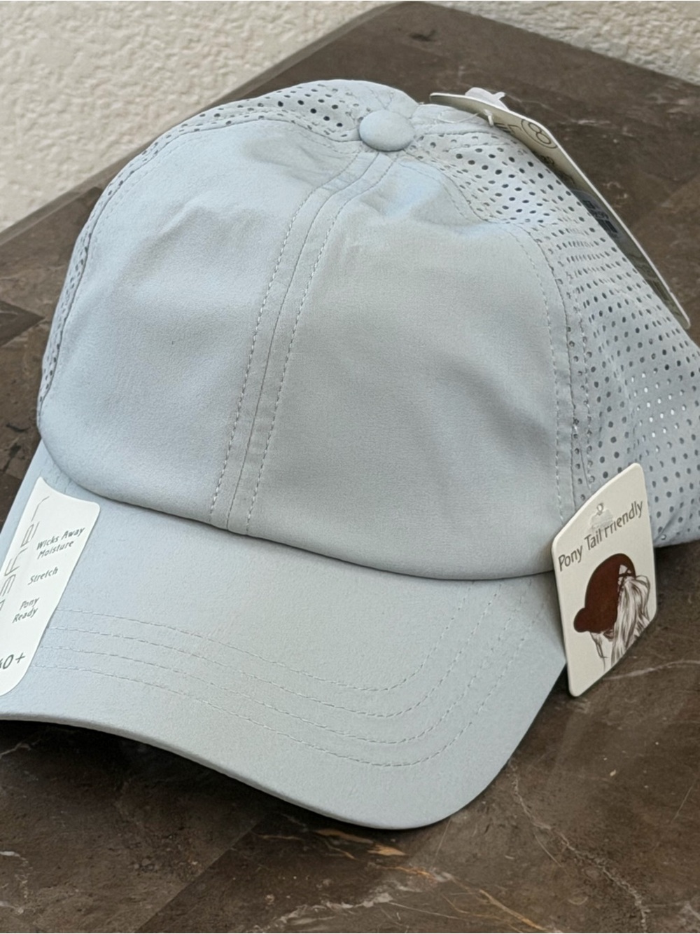 One  Light Blue Pony-Tail Friendly Women's Baseball Cap